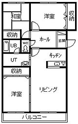 エスティ三番舘1号舘 3LDKの間取図画像