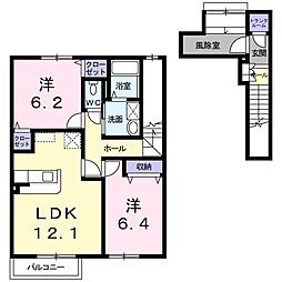 シティフォレスト82 2LDKの間取図画像