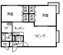 アプリコット 2LDKの間取図画像