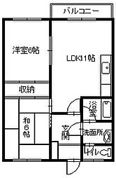 豊岡寿マンション 2LDKの間取図画像