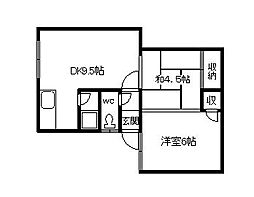 エルム豊岡 2DKの間取図画像