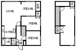 スズランハイツ 3LDKの間取図画像