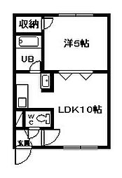 ツインハープみどり野 1LDKの間取図画像