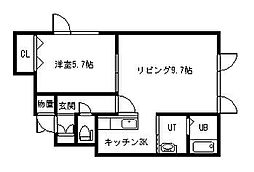 リヴェール5・5 1LDKの間取図画像