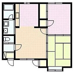 ベルシティ豊岡1 2LDKの間取図画像