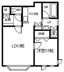 カリオンR 1LDKの間取図画像