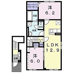 シャインハイツモア 2LDKの間取図画像