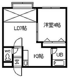 プレキャトラン 1LDKの間取図画像