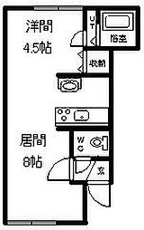 コートプラネットA 1DKの間取図画像