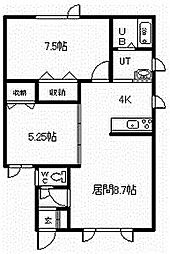 ノースビレッジ 2LDKの間取図画像