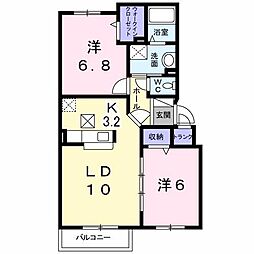 シャイニスター 2LDKの間取図画像