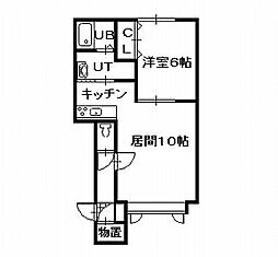 ラフプレイス2 1LDKの間取図画像