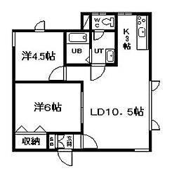 マイハウステンダネス 2LDKの間取図画像