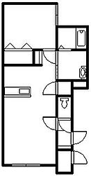 コスモKITANO 1LDKの間取図画像