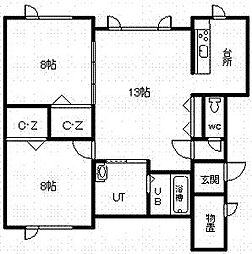 アーラ・マリーヤ 2LDKの間取図画像