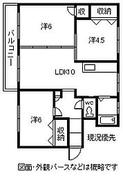 ヴィラナリー旭川C棟 3LDKの間取図画像