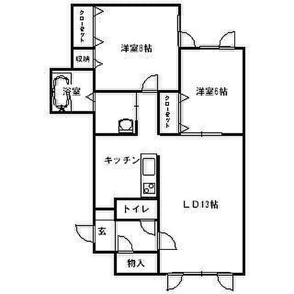 ウッドパレス 103｜北海道旭川市大町一条16丁目(賃貸アパート2LDK・1階・70.37㎡)の写真 その2