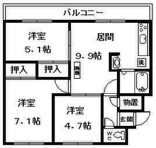 ボヌールIII 201｜北海道旭川市北門町12丁目(賃貸アパート3LDK・2階・55.22㎡)の写真 その2