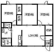 ニチエイ2・6ハイツ 102 ｜ 北海道旭川市春光五条4丁目（賃貸アパート3LDK・1階・64.80㎡） その2