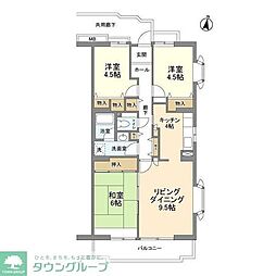 コーポレート中央林間1号棟 3LDKの間取図画像
