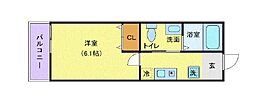 ラ・カンパネラ中央林間 1Kの間取図画像
