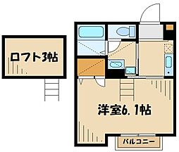 MKS中央林間 1Kの間取図画像