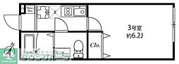 綾瀬市寺尾北3丁目アパート 1Kの間取図画像