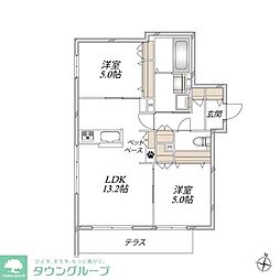 ヴォ-ヌン谷戸山 2LDKの間取図画像