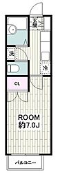 フォレスト東林間 1Kの間取図画像