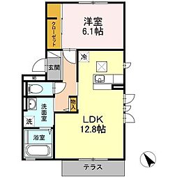 クレセリア3 1LDKの間取図画像