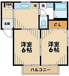 サンバレー林F 2Kの間取図画像