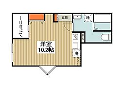 大和市下鶴間アパート ワンルームの間取図画像