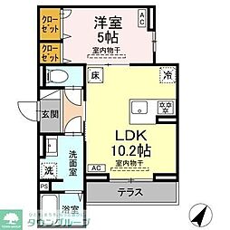 相模原市南区南台4丁目アパート 1LDKの間取図画像