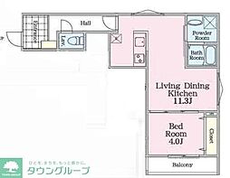 小田急小田原線 小田急相模原駅 徒歩7分の賃貸アパート 2階1LDKの間取り