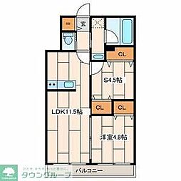 さくら十番館 1SLDKの間取図画像