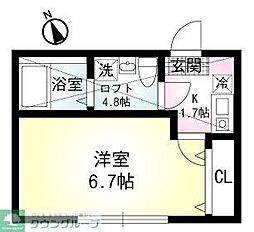 レーベンハイム日吉 2階1Kの間取り