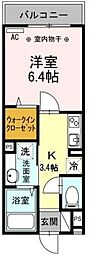 M.Ｏハイツ31 1階1Kの間取り
