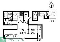 (仮)神奈川区西寺尾長屋住宅新築工事 1DKの間取図画像