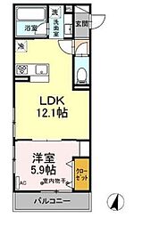 ウェルデンスD-stayB 1LDKの間取図画像