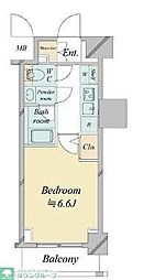 ドゥーエ新横浜 1Kの間取図画像