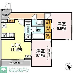 D Paina 鴨居II 2LDKの間取図画像