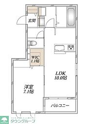 GREEN LEAF 1LDKの間取図画像