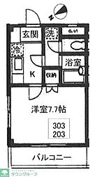 オピュレ横浜 1Kの間取図画像