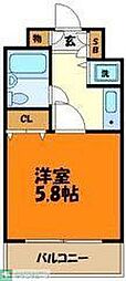 ソリスト綱島 1Kの間取図画像