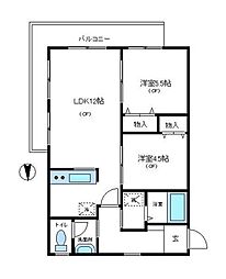 ベル.ドミール 1LDKの間取図画像