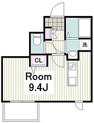 グランリーヴェル横浜ステラパーク 1Kの間取図画像