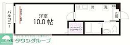 ハーミットクラブハウス西谷A棟 1Kの間取図画像