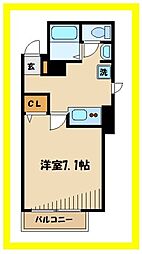 シティオ梶ヶ谷 1Kの間取図画像