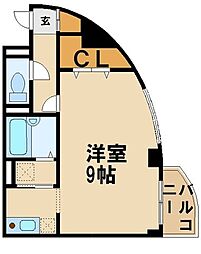 グランドパルイトウ 1Kの間取図画像
