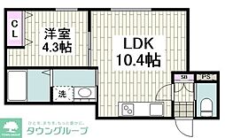 エキミエール戸部2 1LDKの間取図画像
